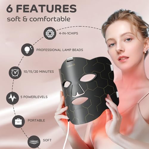 Hottoerak 7-Color LED Red Light Therapy Mask